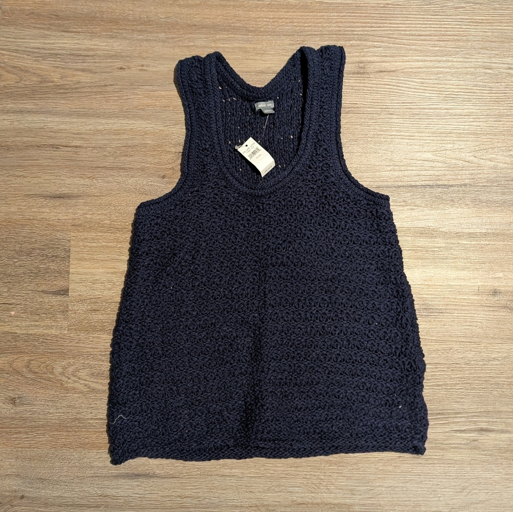 Aerie Navy Crochet Tank Top